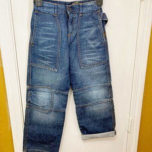 Replay & Sons youth boys Physical Education patchwork leather pocket jeans 23x24